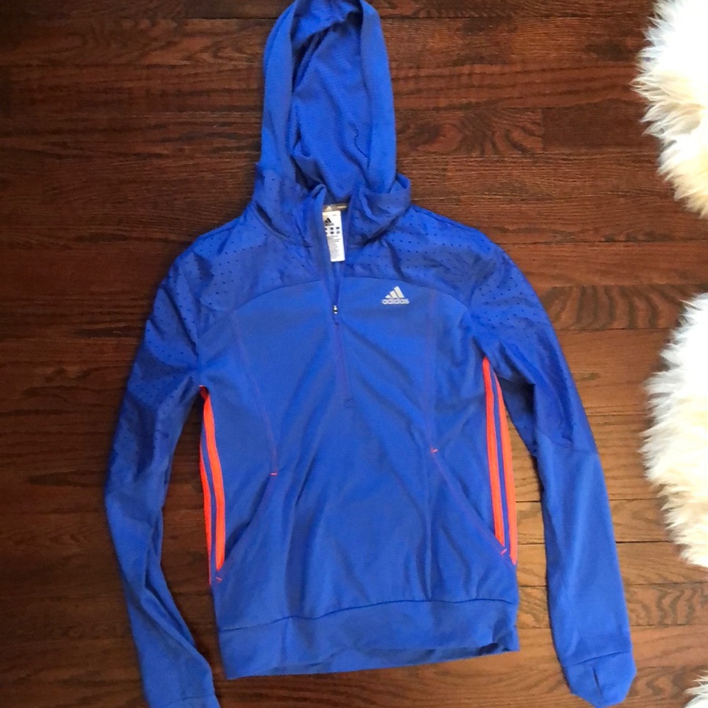 Adidas long sleeve hoodie with fleece interior